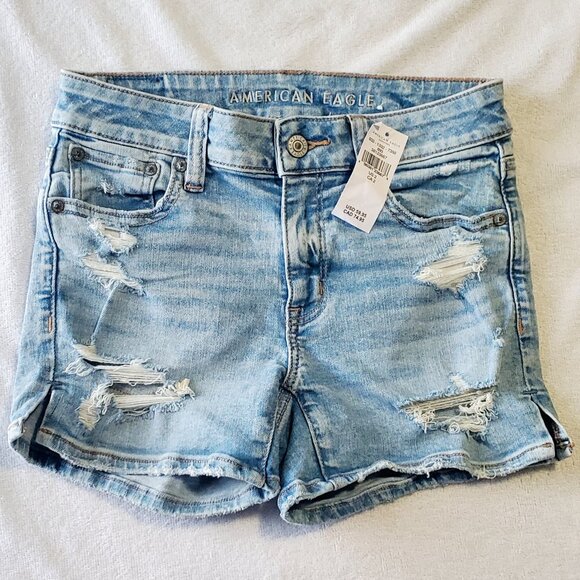 American Eagle Outfitters Pants - NWT- AMERICAN EAGLE "Next Level Stretch" Distressed Denim- HOT Shorts- Size: 2